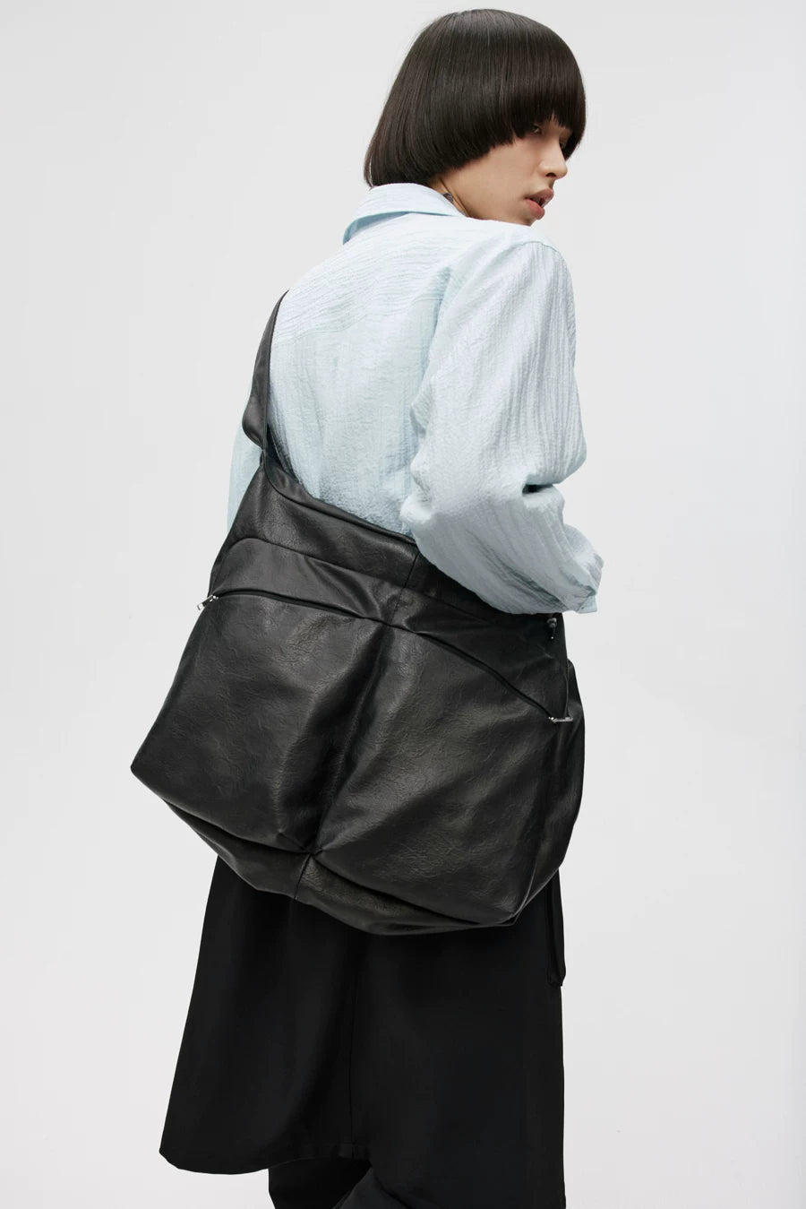 Bow Strap Slouch Messenger Bag