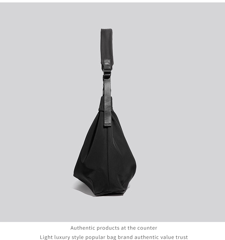 Fabric Shoulder Tote Bag in Black Ink