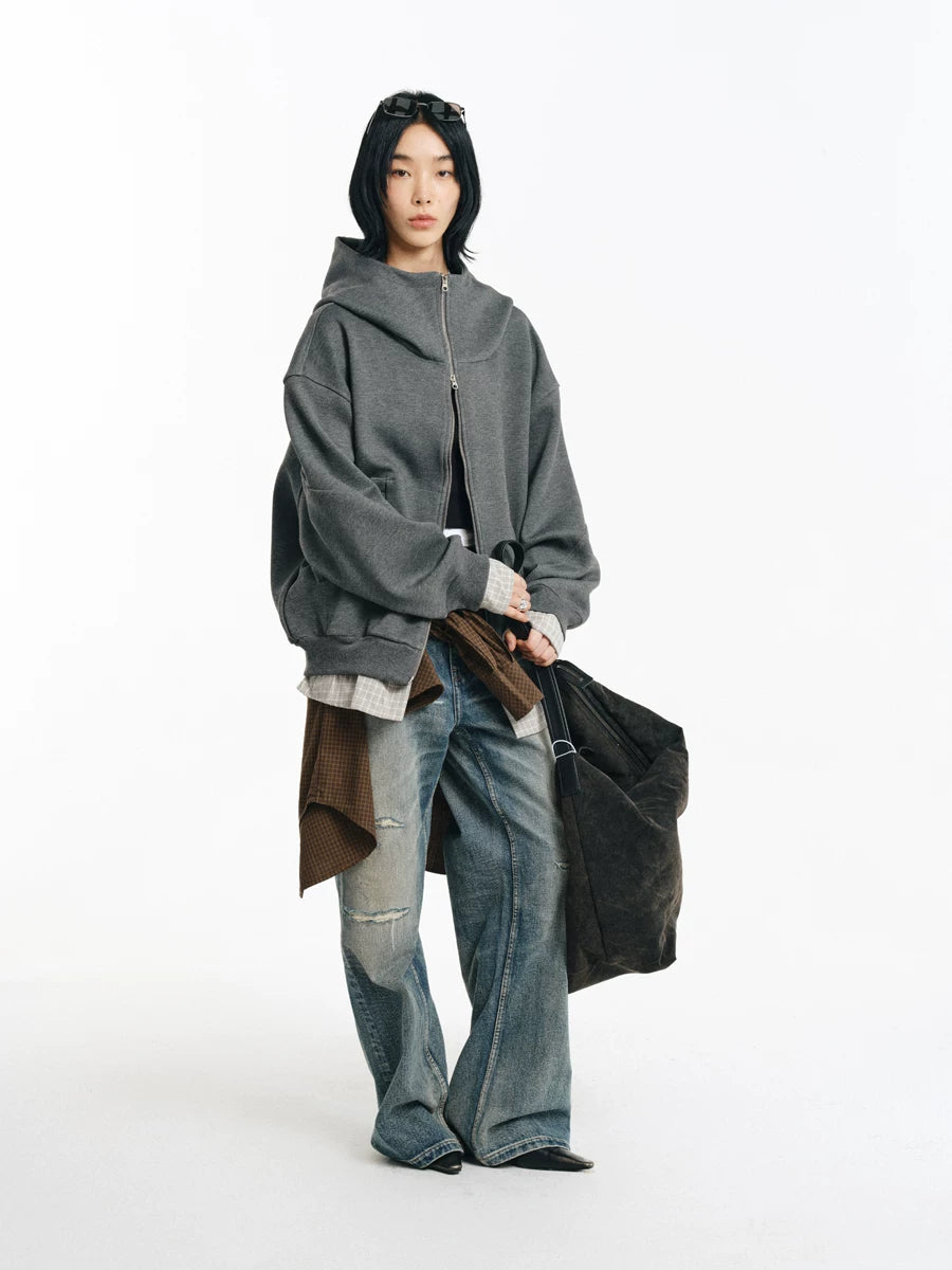Detachable Plaid Layer Hoodie