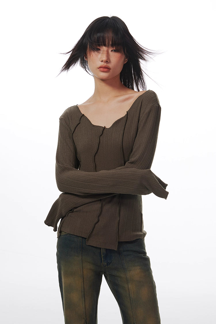Ribbed Long Sleeve Top