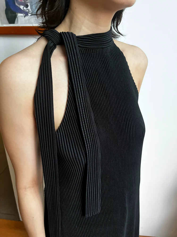 Nocturne Pleat Halter Dress