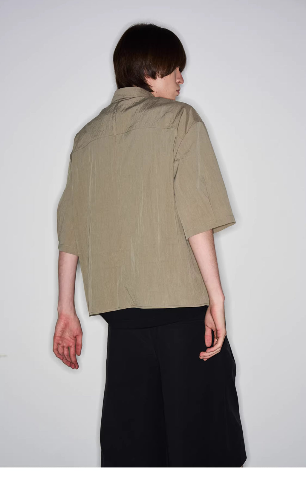 Fluid State Lapel Collar Button-Up Shirt