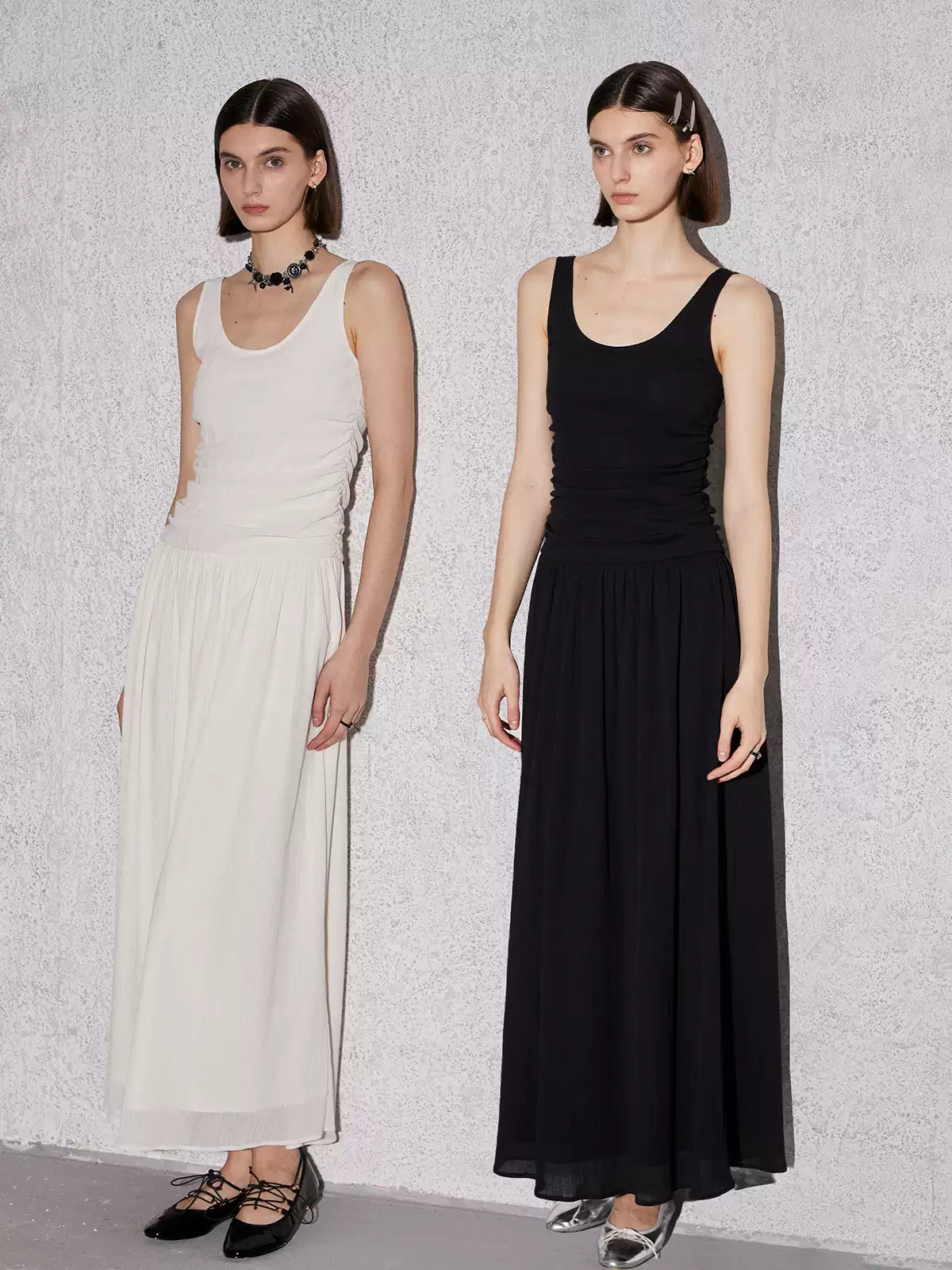Ruched Bodice Maxi Dress