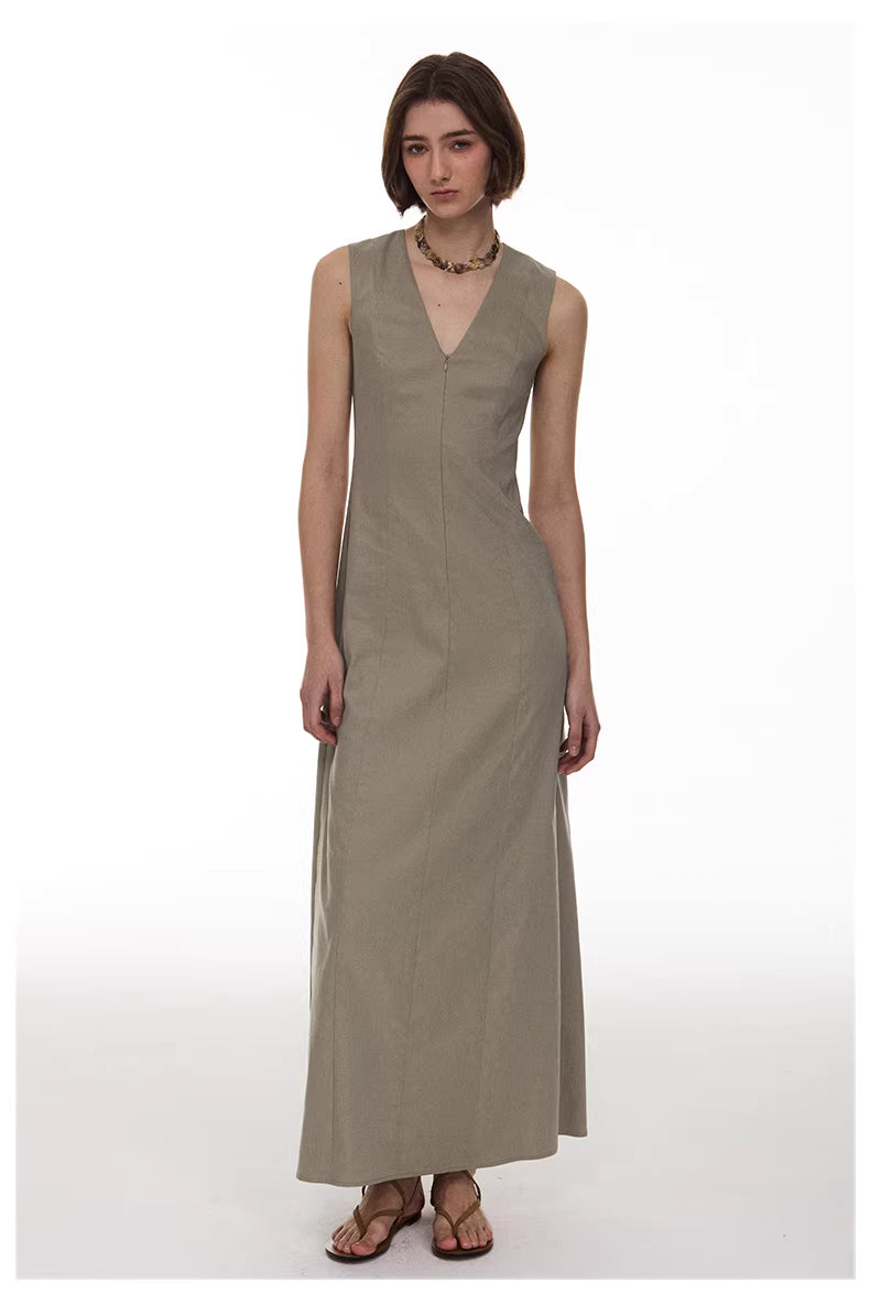 Regenerated Linen Column Dress