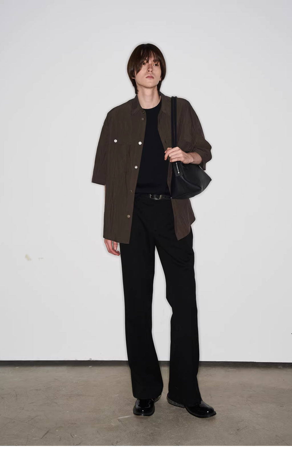 Fluid State Lapel Collar Button-Up Shirt