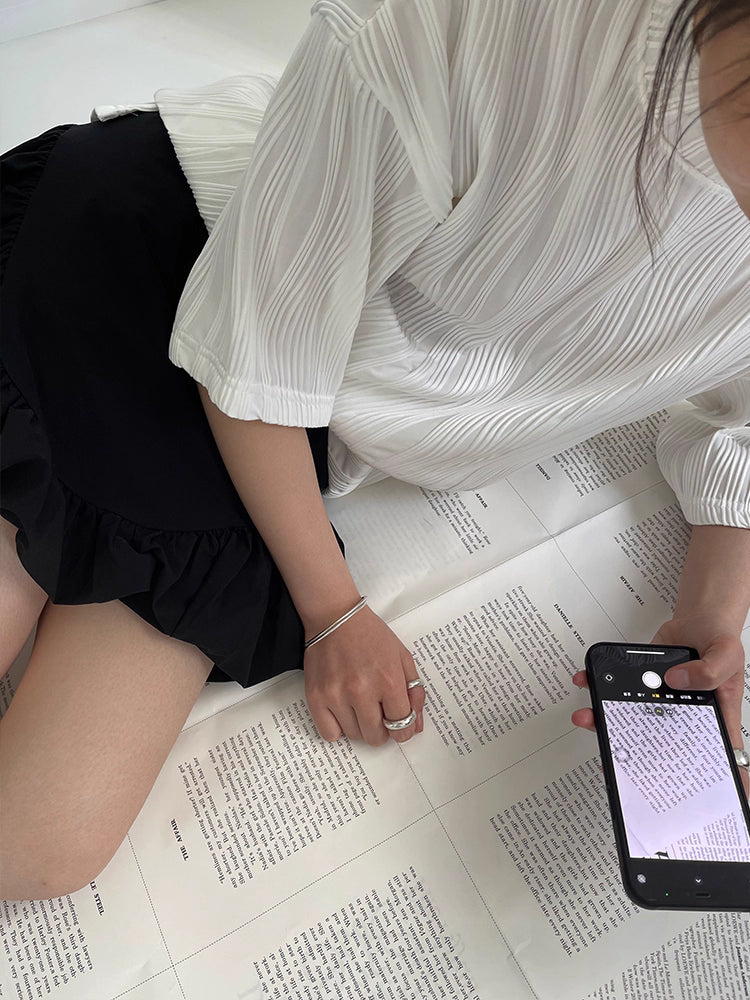 Bubble Skirt in White and Black Ink