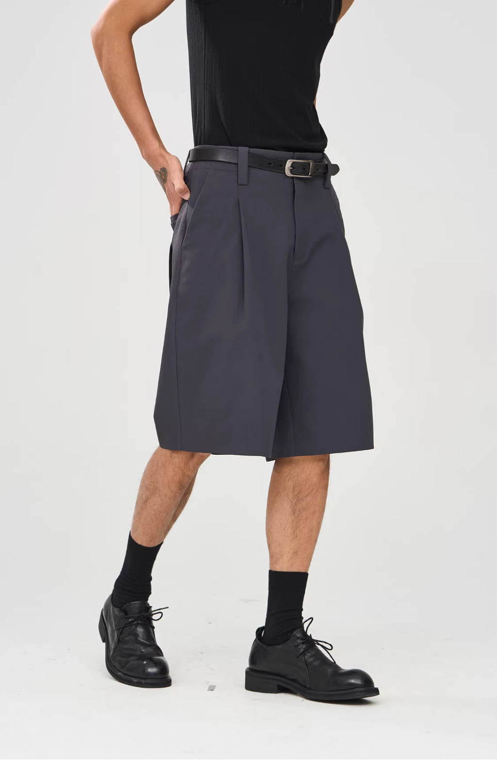 Interval Longline Pleated Suit Shorts