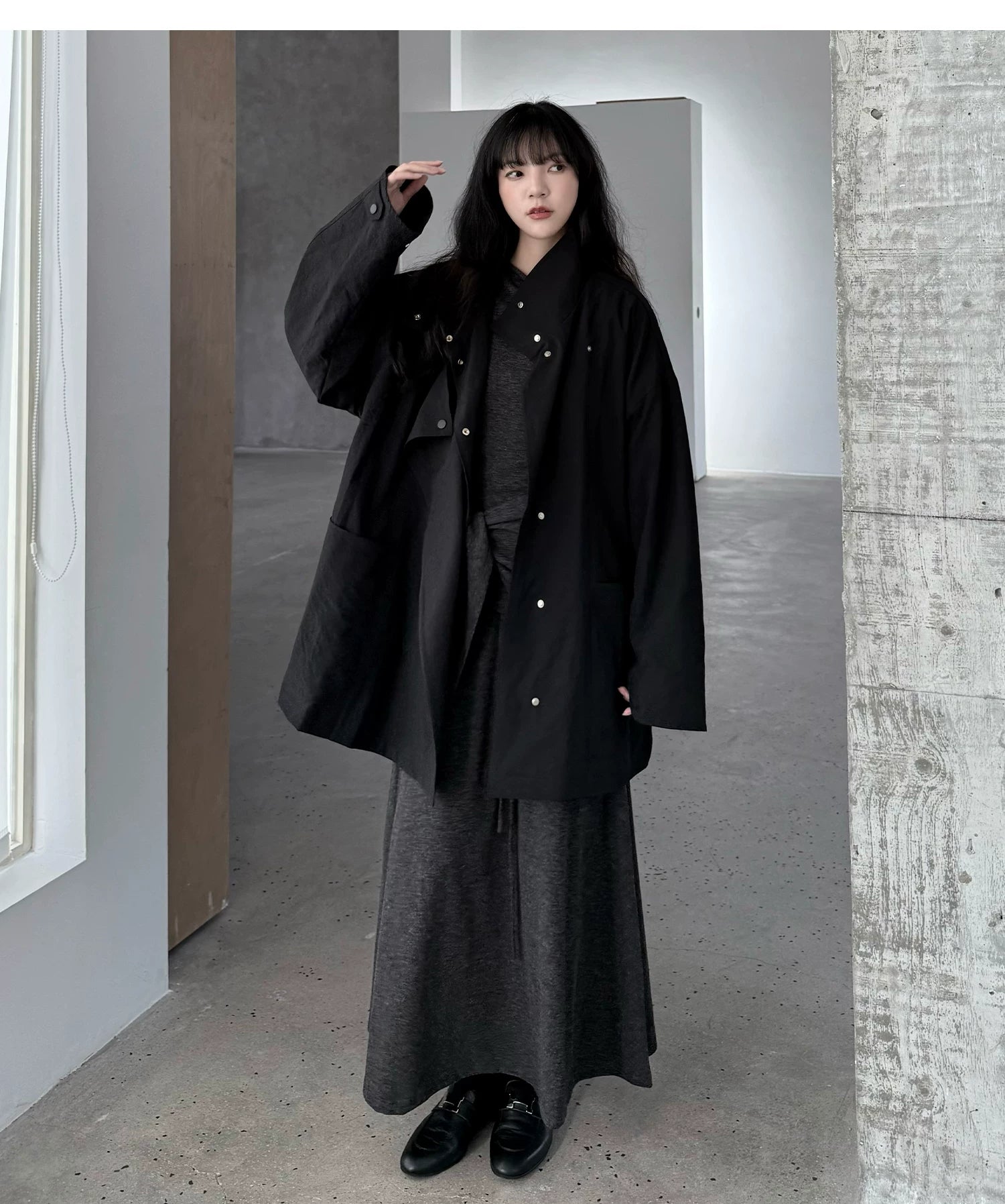 Asymmetric Snap Utility Jacket