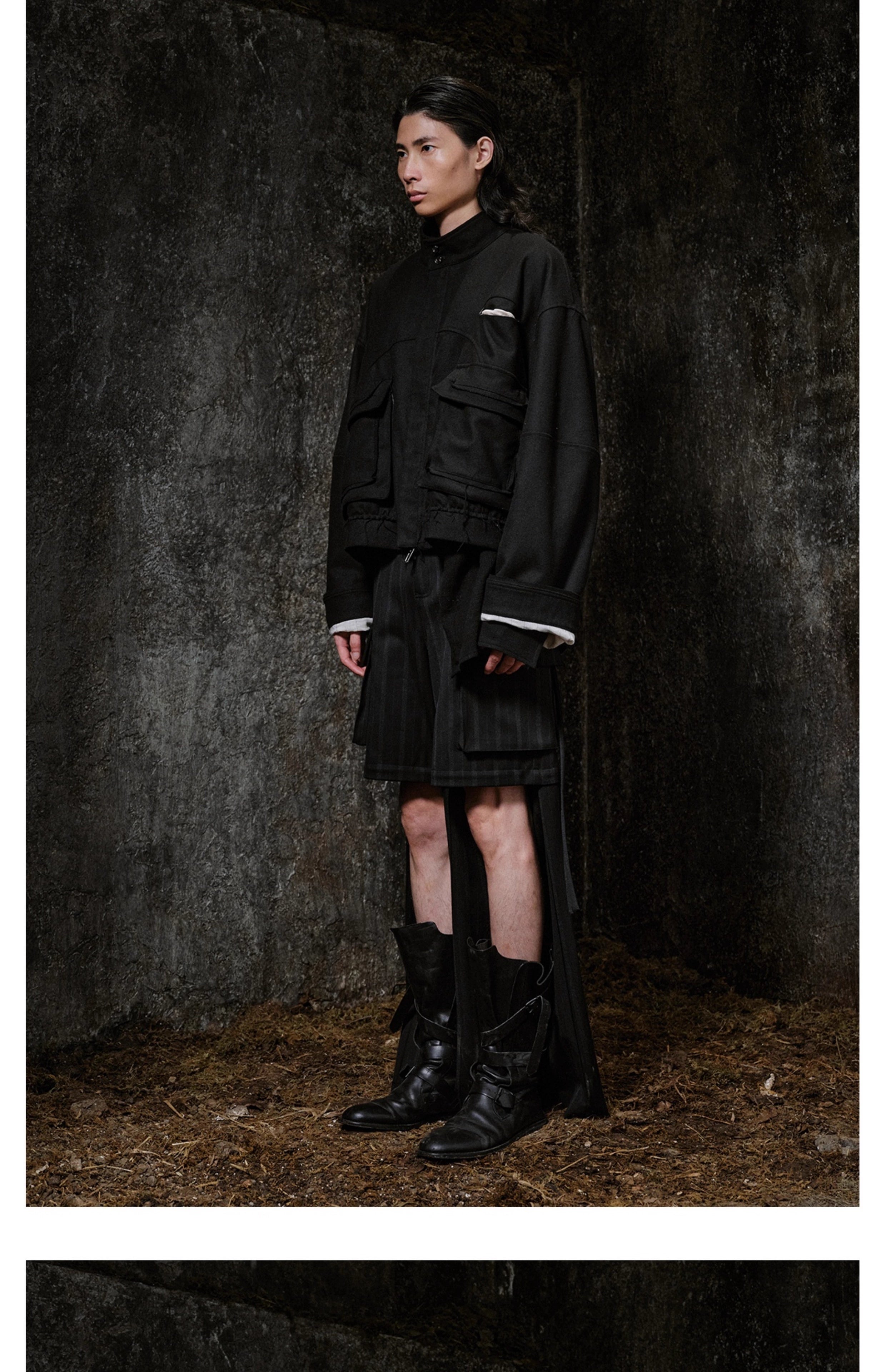 Blouson Jacket in Black Ink