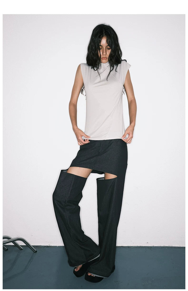 Contour Seam Cap Sleeve Top