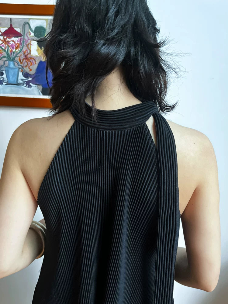 Nocturne Pleat Halter Dress