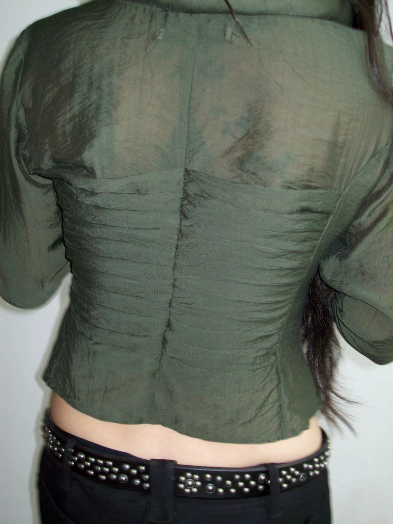 Ring-Link Sheer Blouse