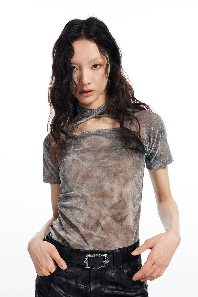 Vapor Sheen Cut-Out Top