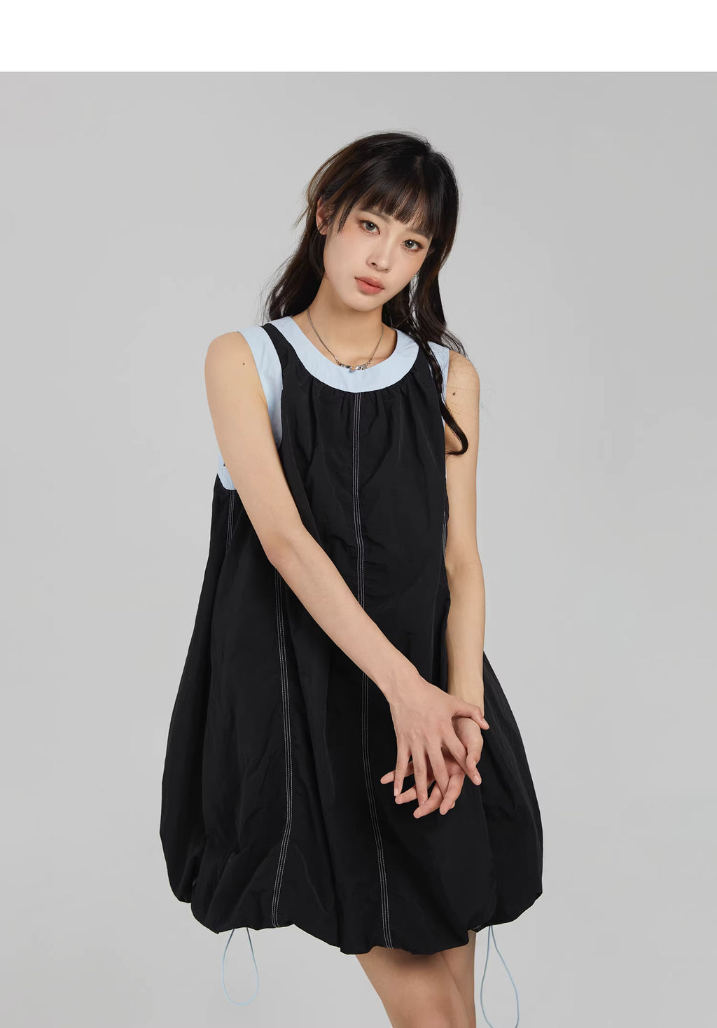 Technical Stitch Parachute Dress