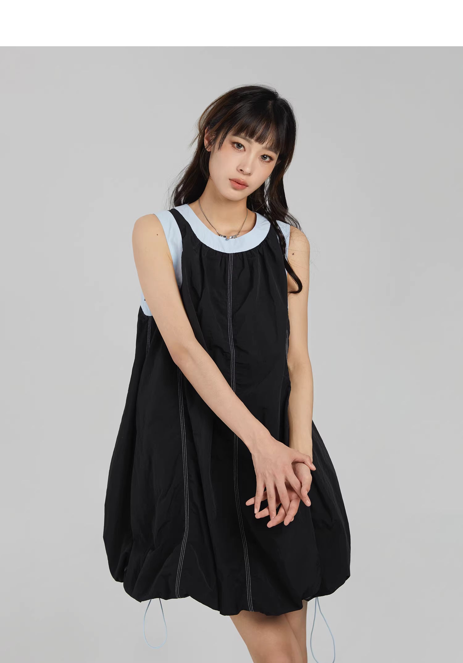 Technical Stitch Parachute Dress