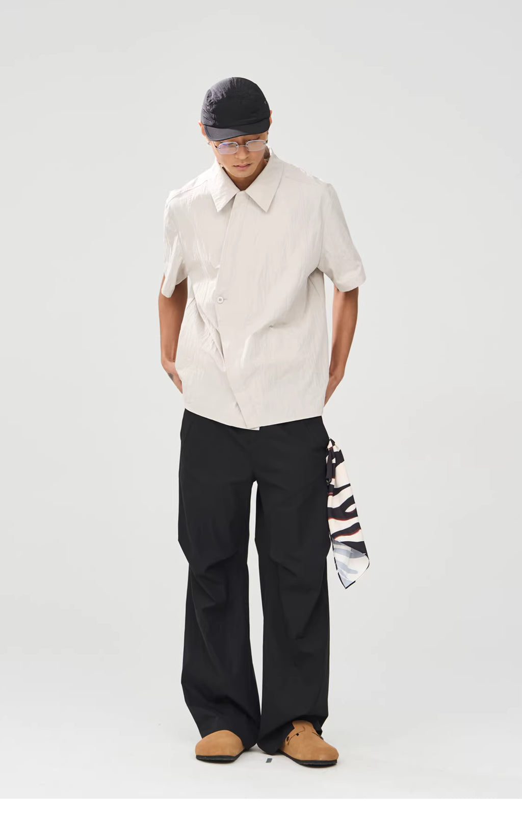 Technical Asymmetric Double-Breasted Shirt