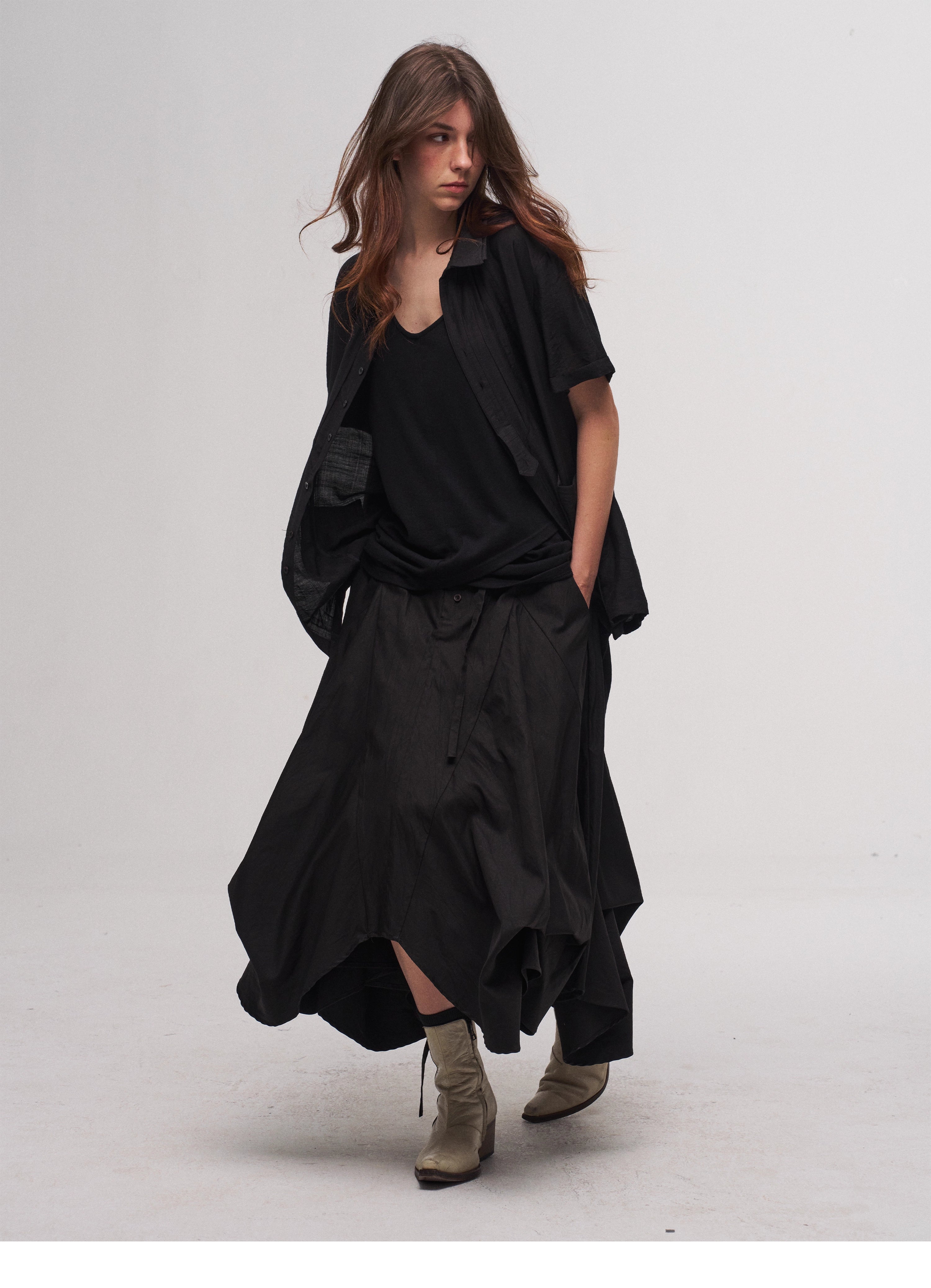 Tulip Skirt in Black Ink