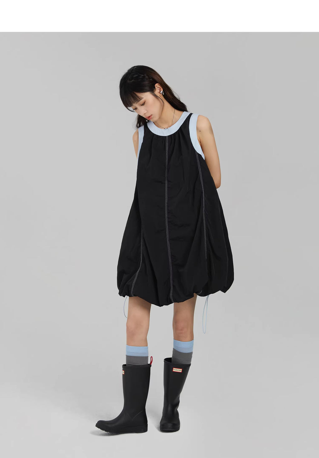 Technical Stitch Parachute Dress