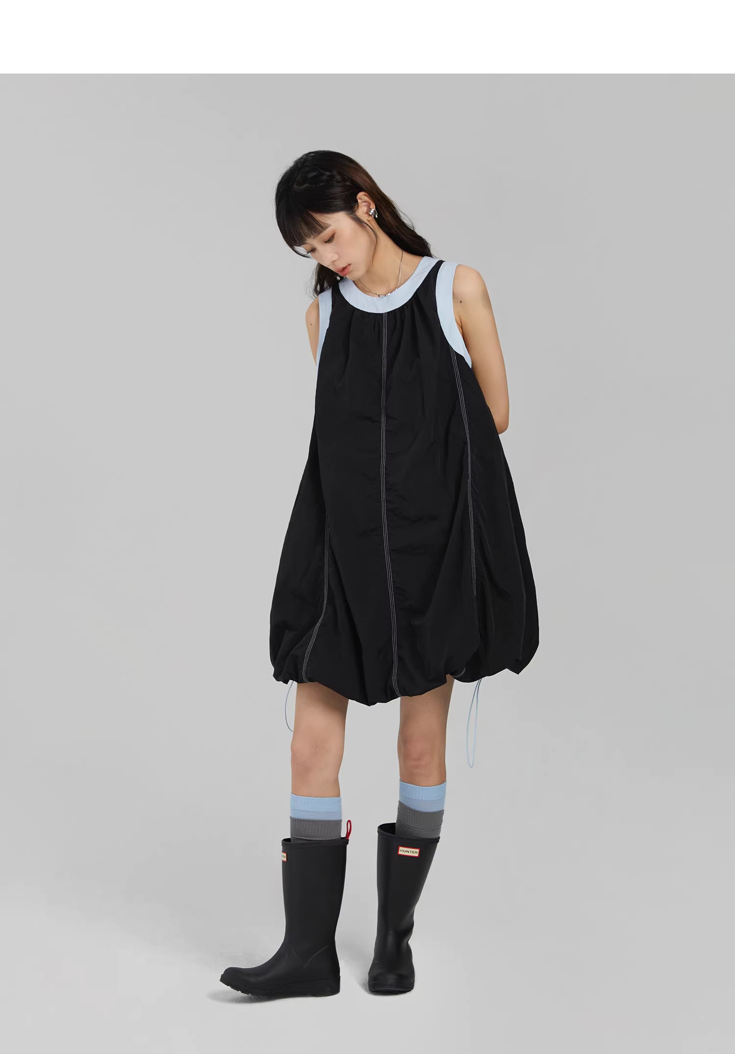 Technical Stitch Parachute Dress