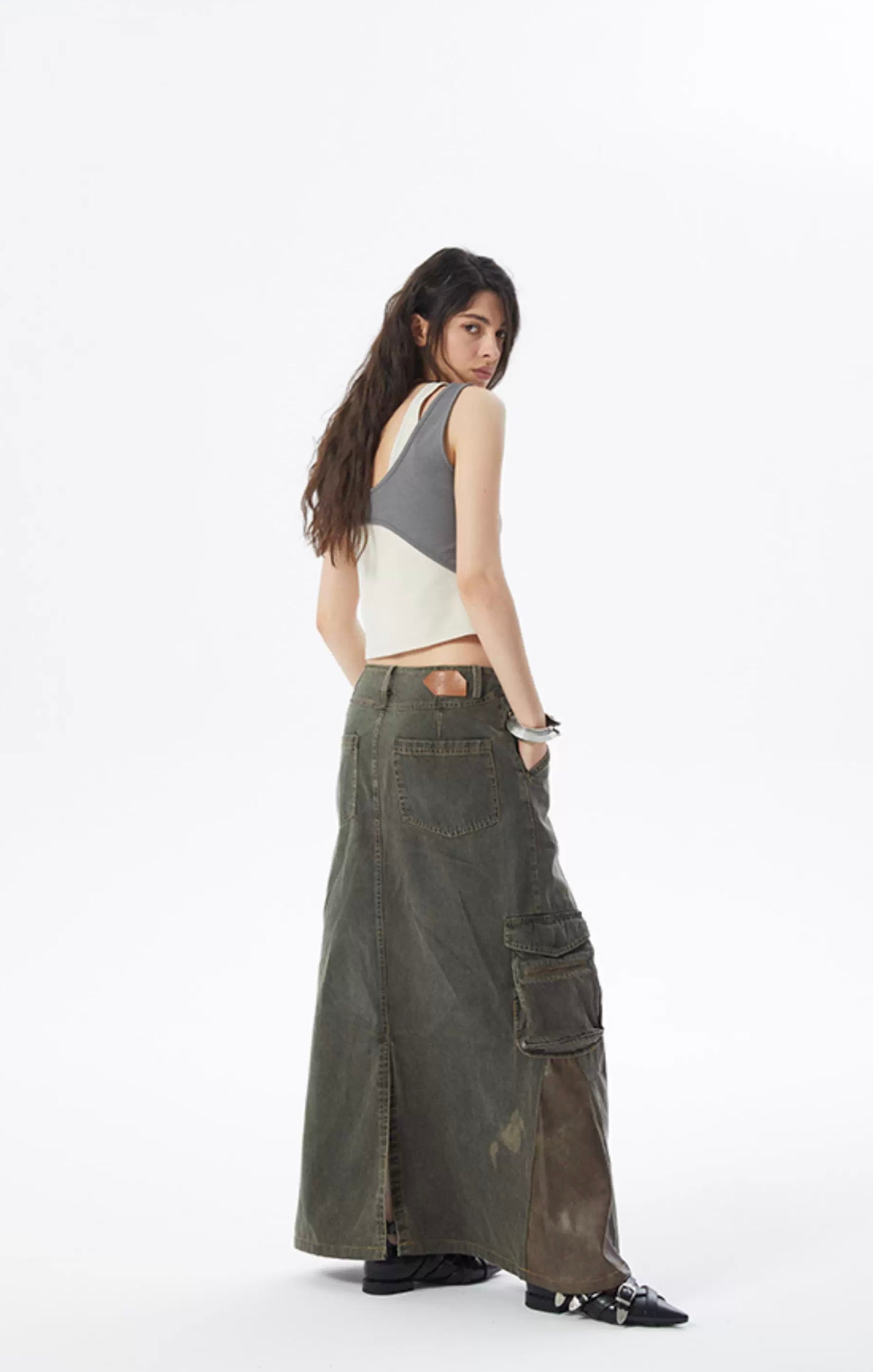 Irregular Panelled Two-Toned Tank