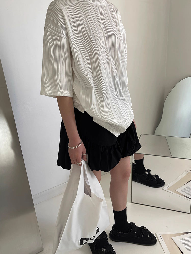 Bubble Skirt in White and Black Ink