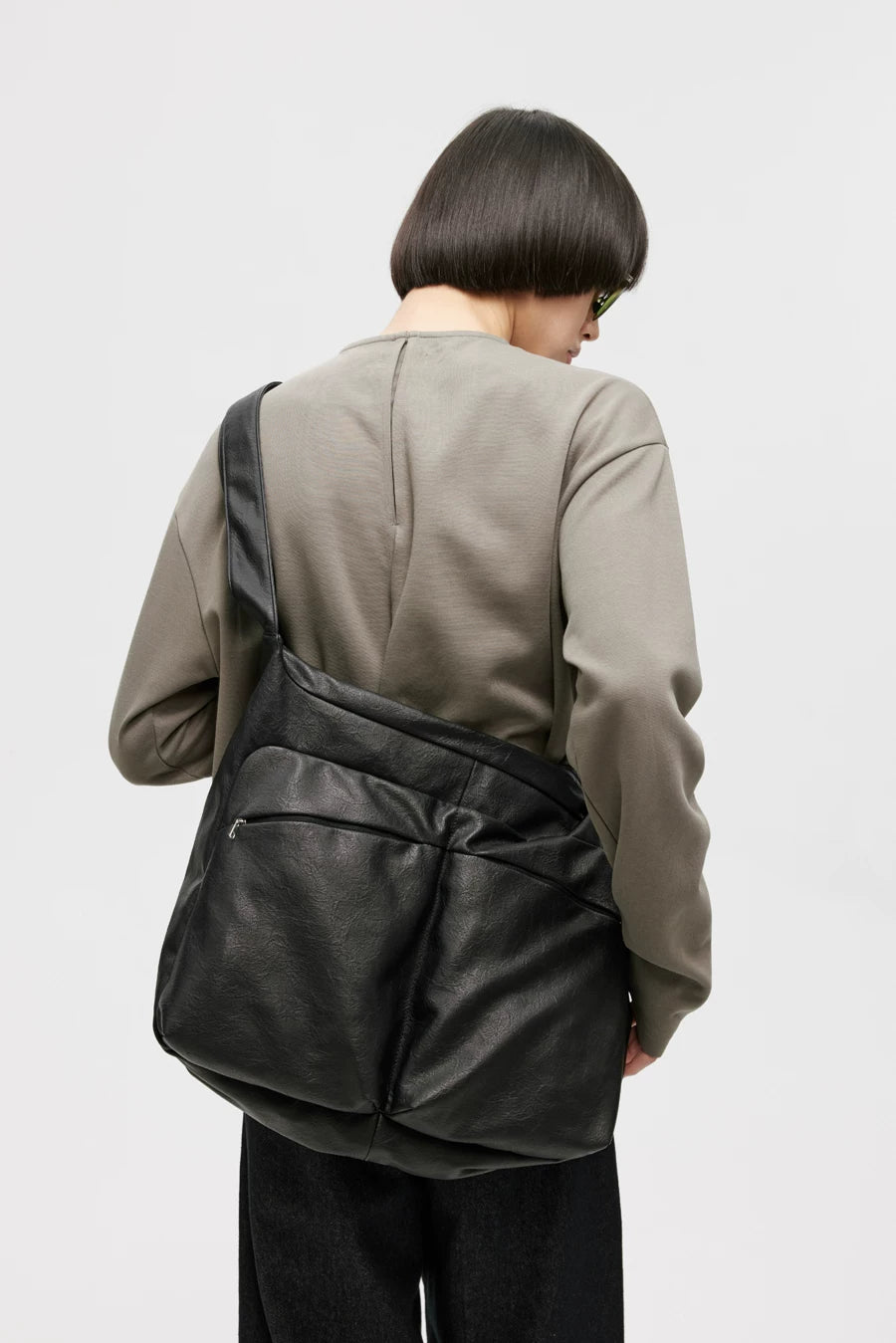 Bow Strap Slouch Messenger Bag