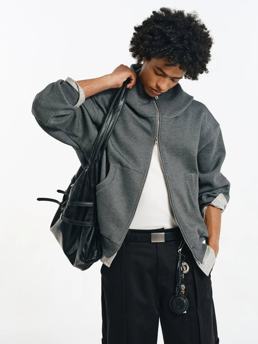 Detachable Plaid Layer Hoodie