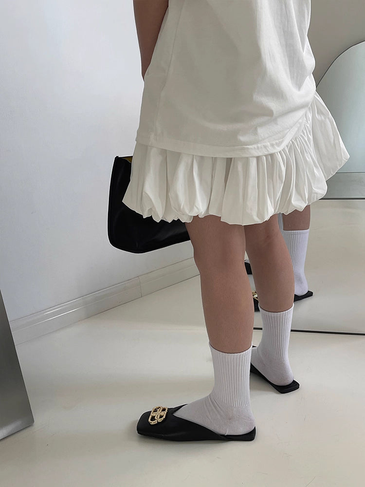 Bubble Skirt in White and Black Ink