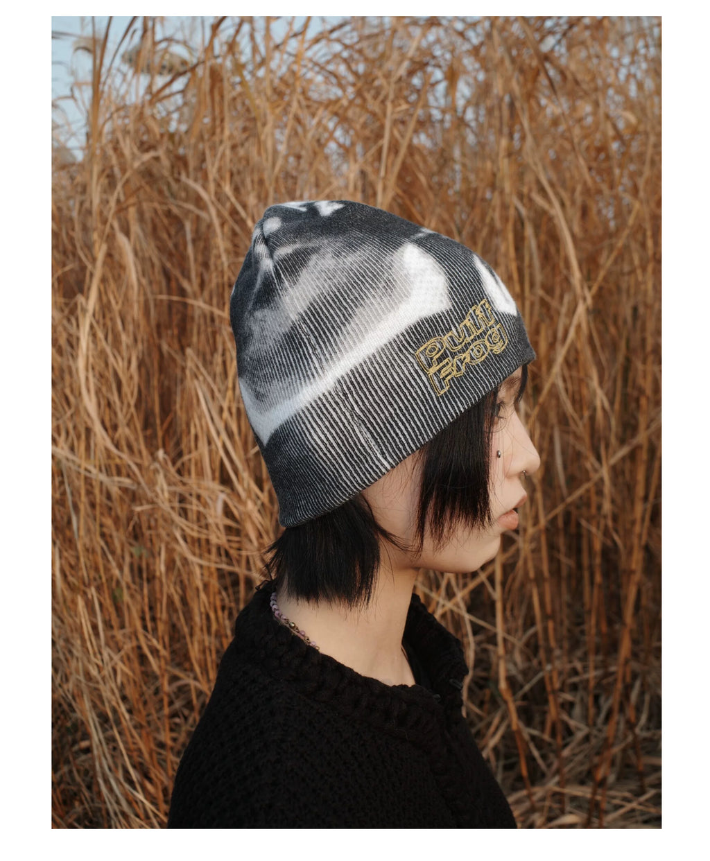 尤奋 Euphoria All-Over Graphic Knitted Beanie