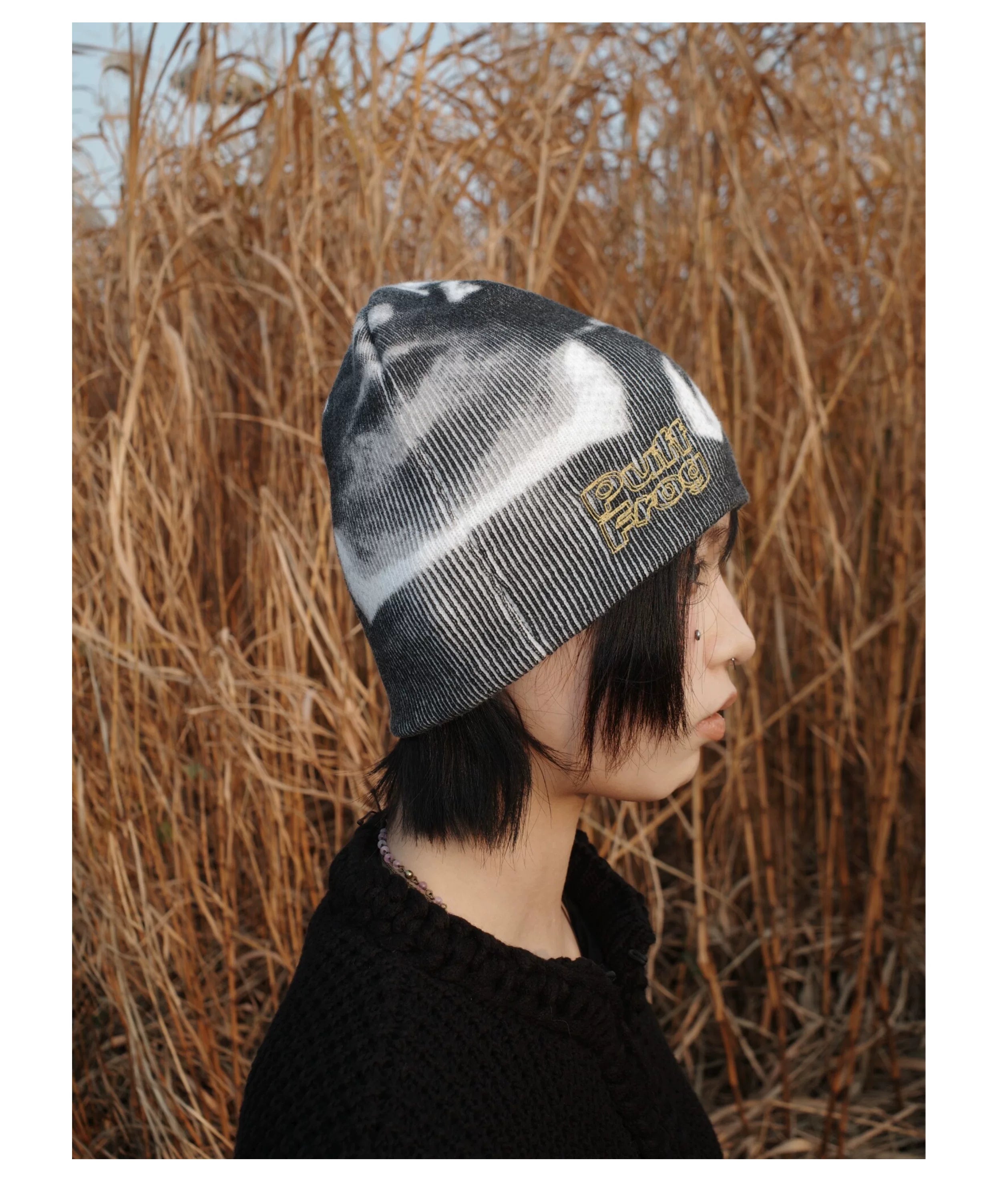 尤奋 Euphoria All-Over Graphic Knitted Beanie