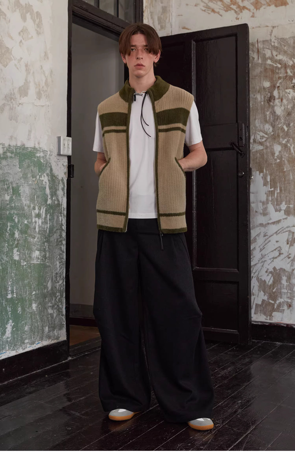 Striated Rib Knit Vest