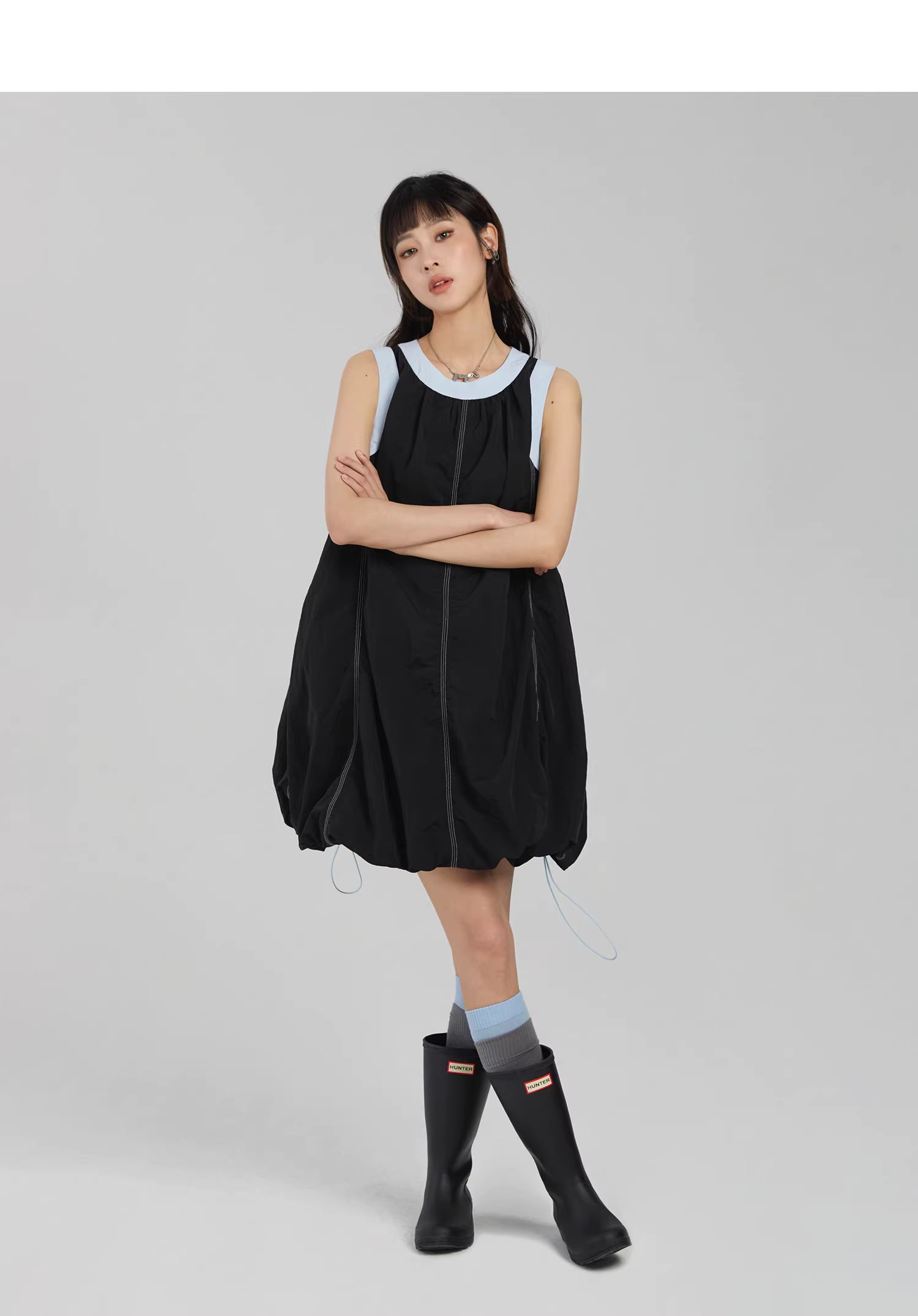 Technical Stitch Parachute Dress