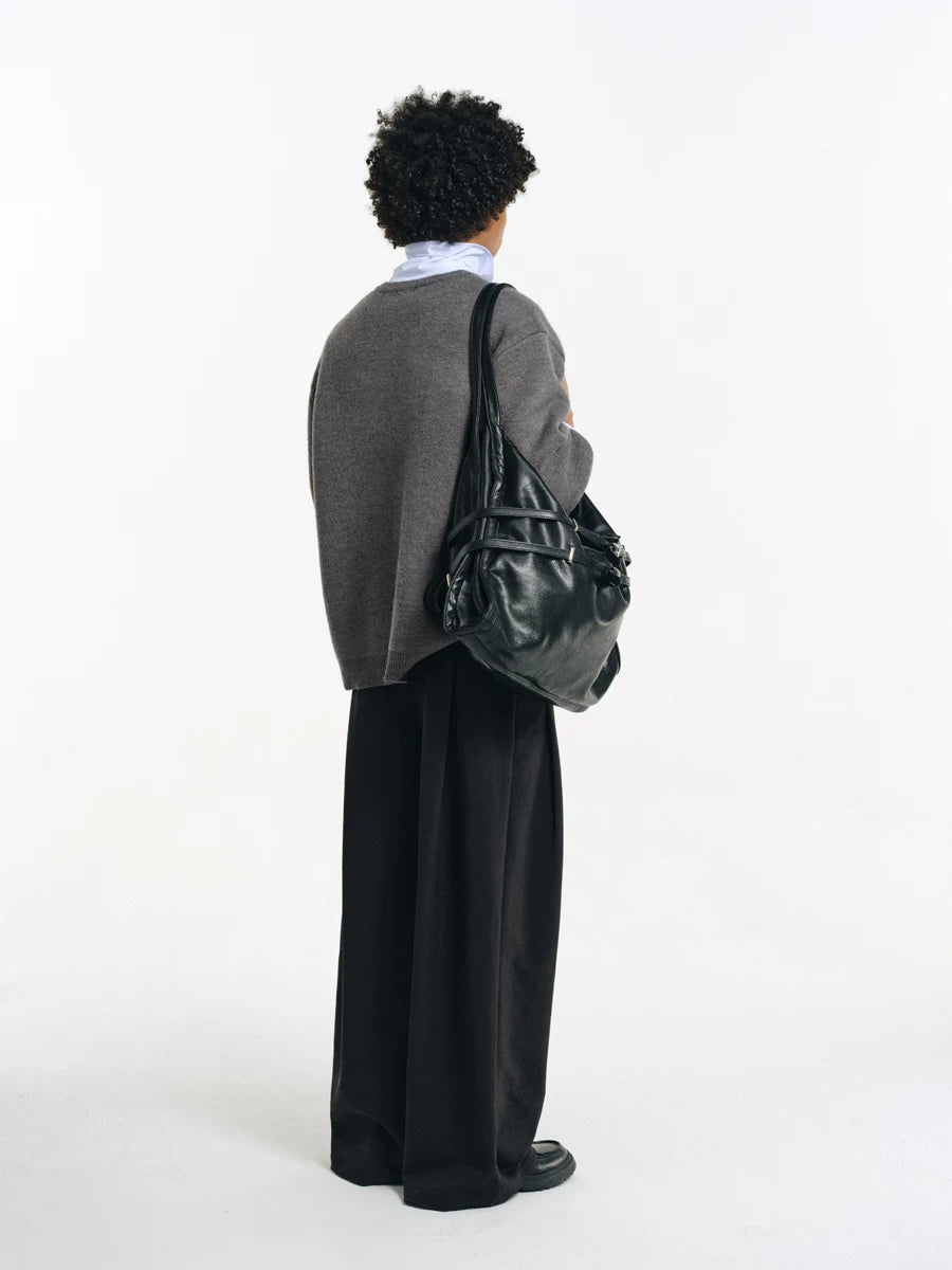 Strapped Buckle Soft-Structure Shoulder Bag