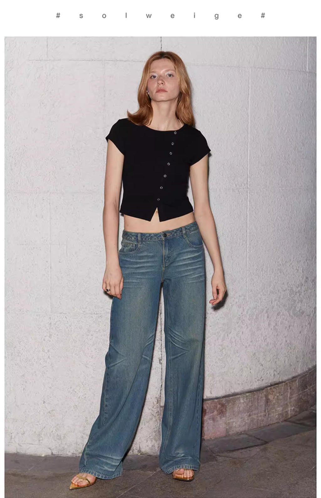 Asymmetric Snap-Front Baby Tee