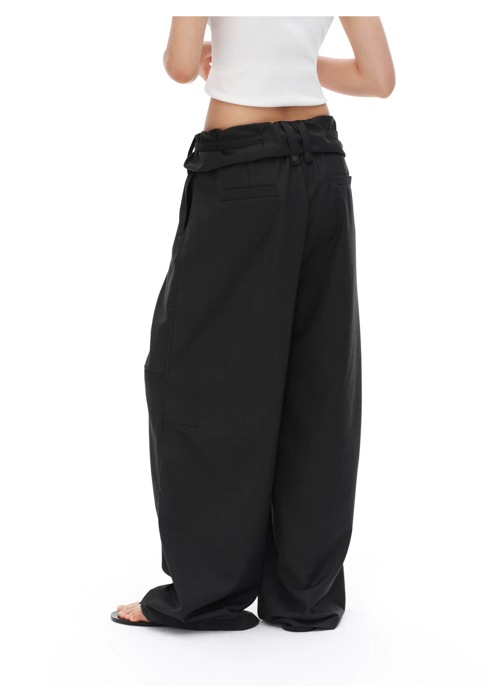 Rolled Tulip Waist Trousers