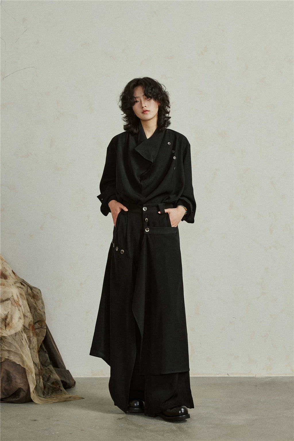 Sculptural Oversized Draped Tunic