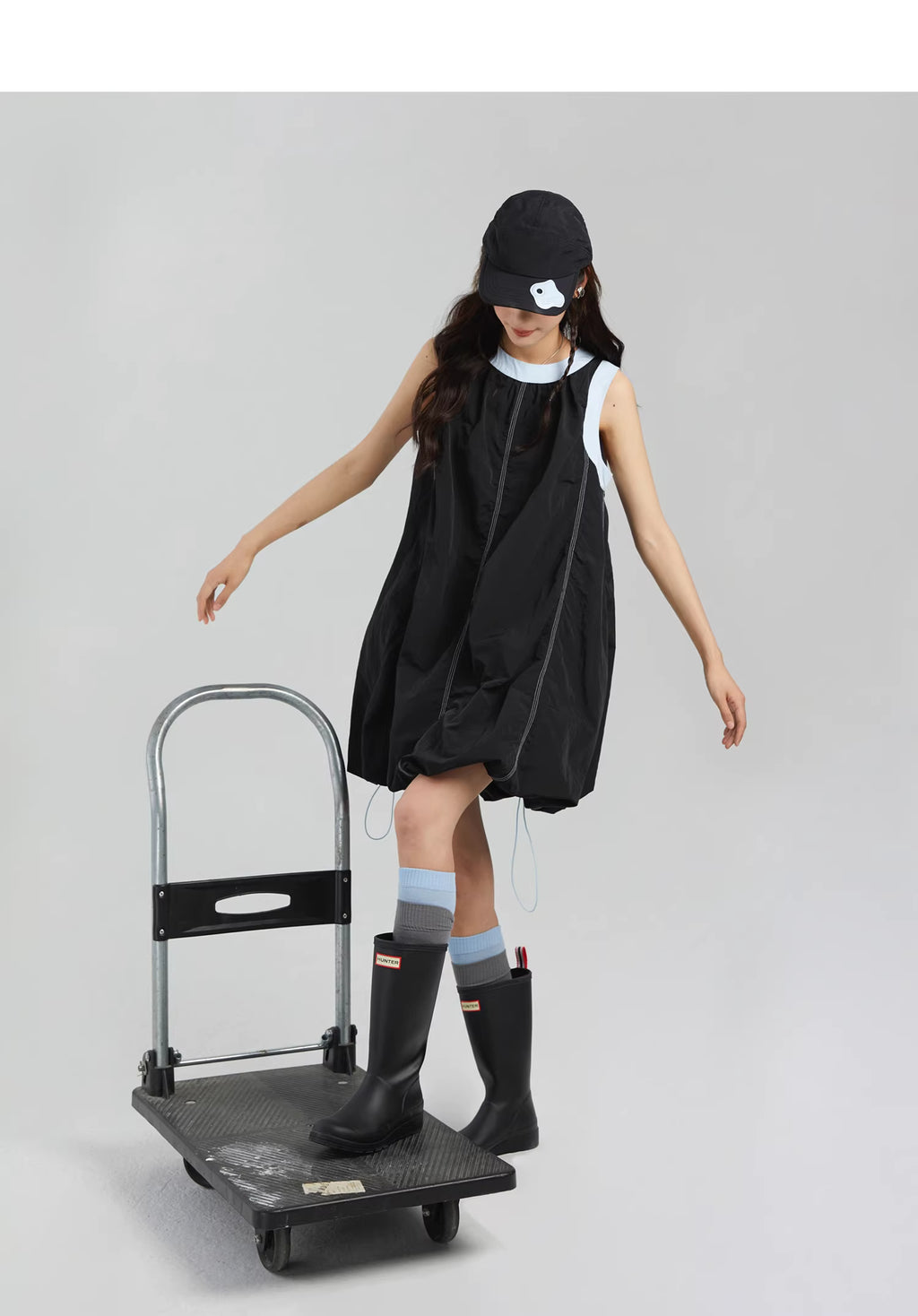 Technical Stitch Parachute Dress