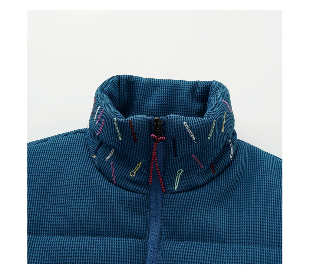 Scatter Stitch Waffle Vest in Prussian Blue