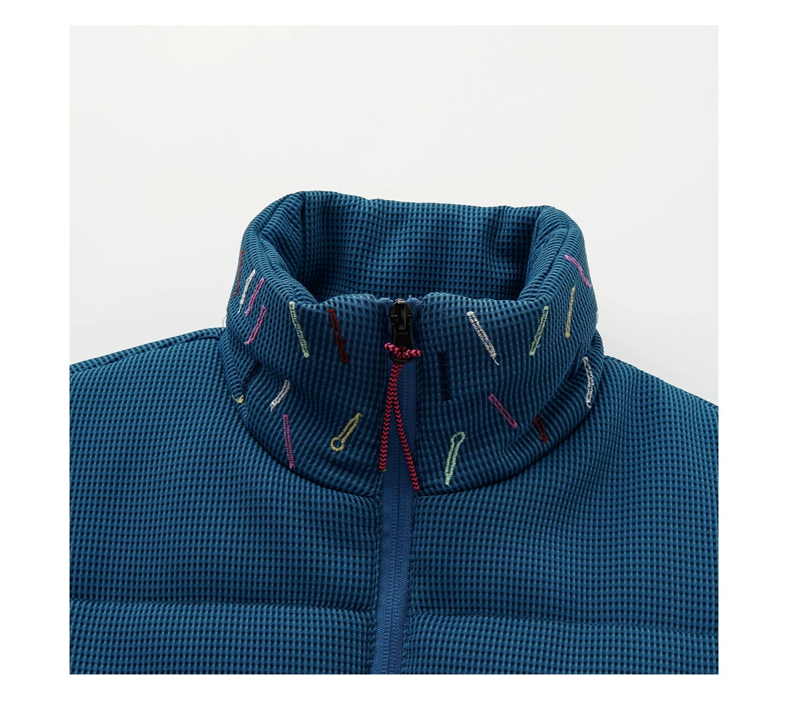 Scatter Stitch Waffle Vest in Prussian Blue