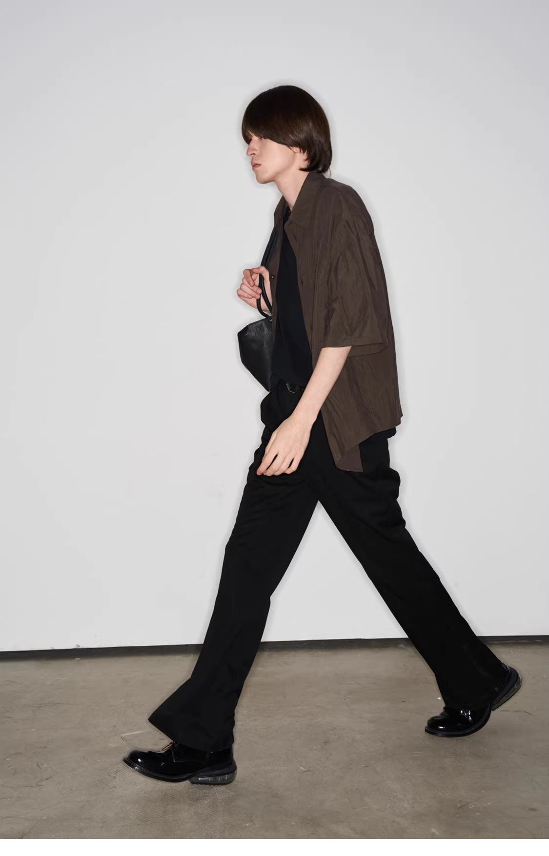 Fluid State Lapel Collar Button-Up Shirt
