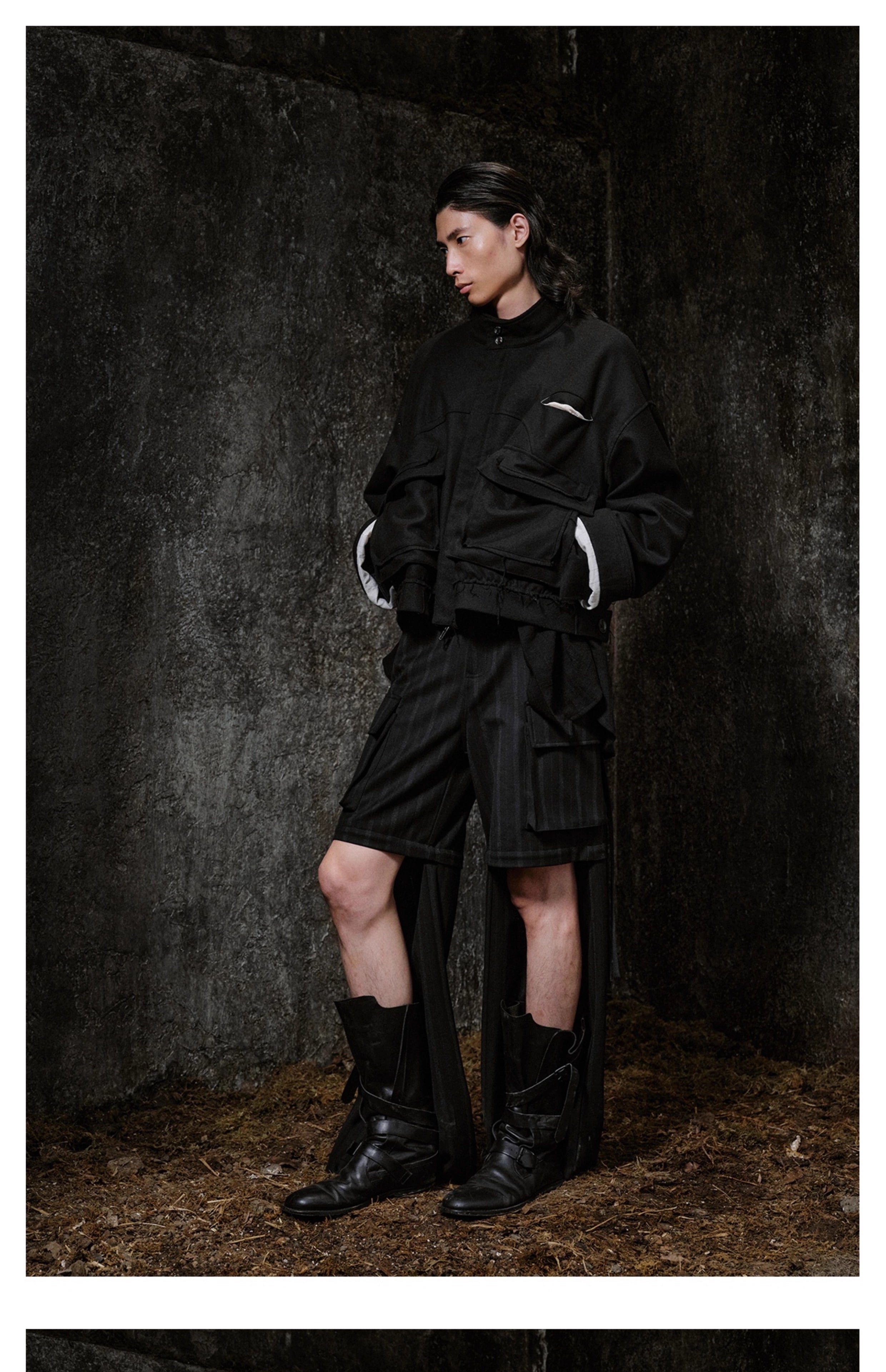 Blouson Jacket in Black Ink