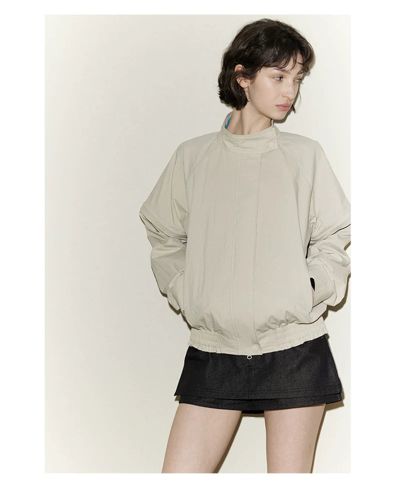 Detachable Sleeve Cropped Jacket
