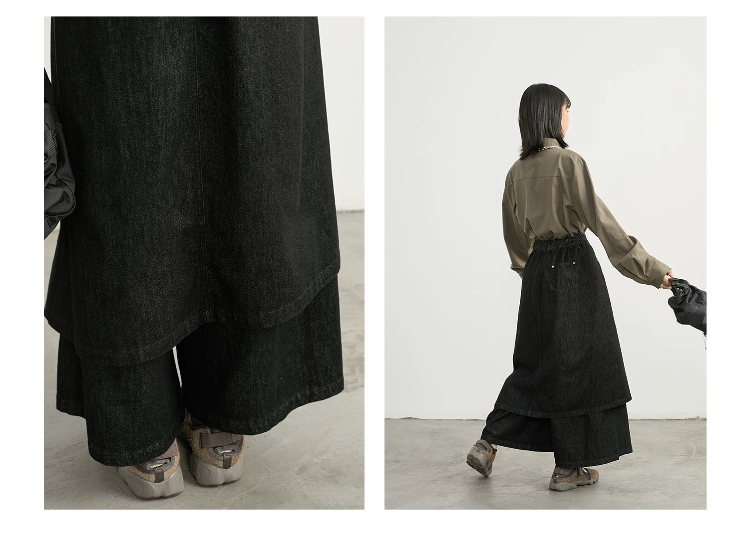 Split-Level Skirt Pants