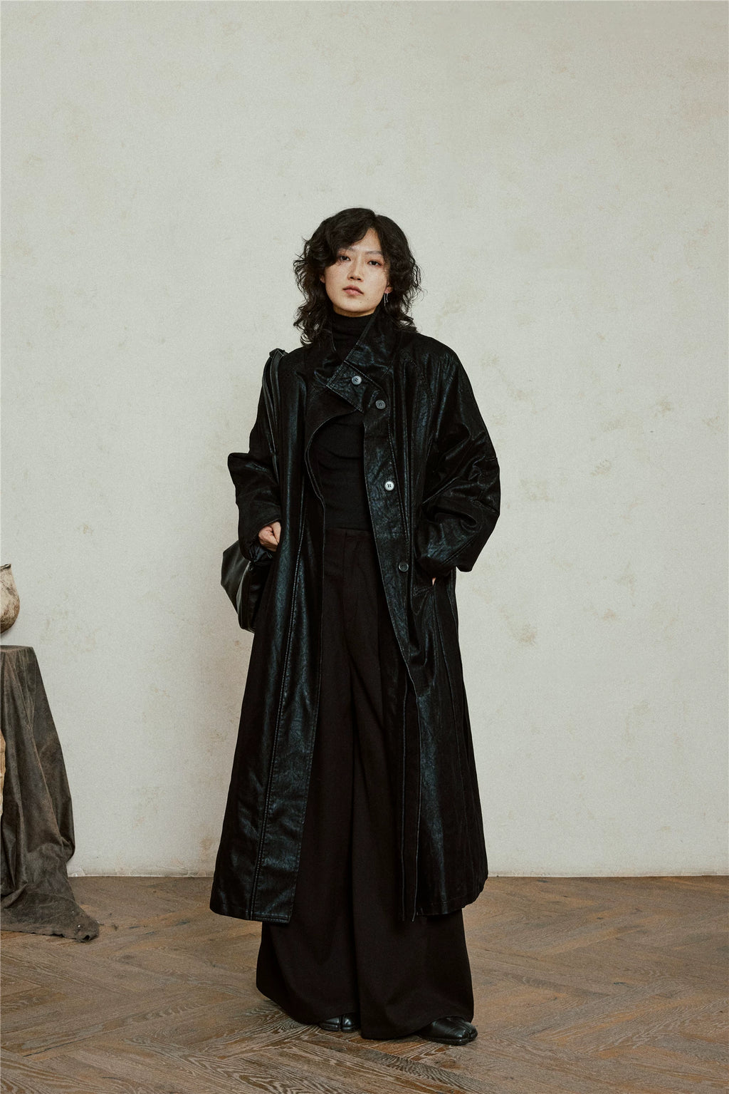 Nomad Matte Leather Trench Coat