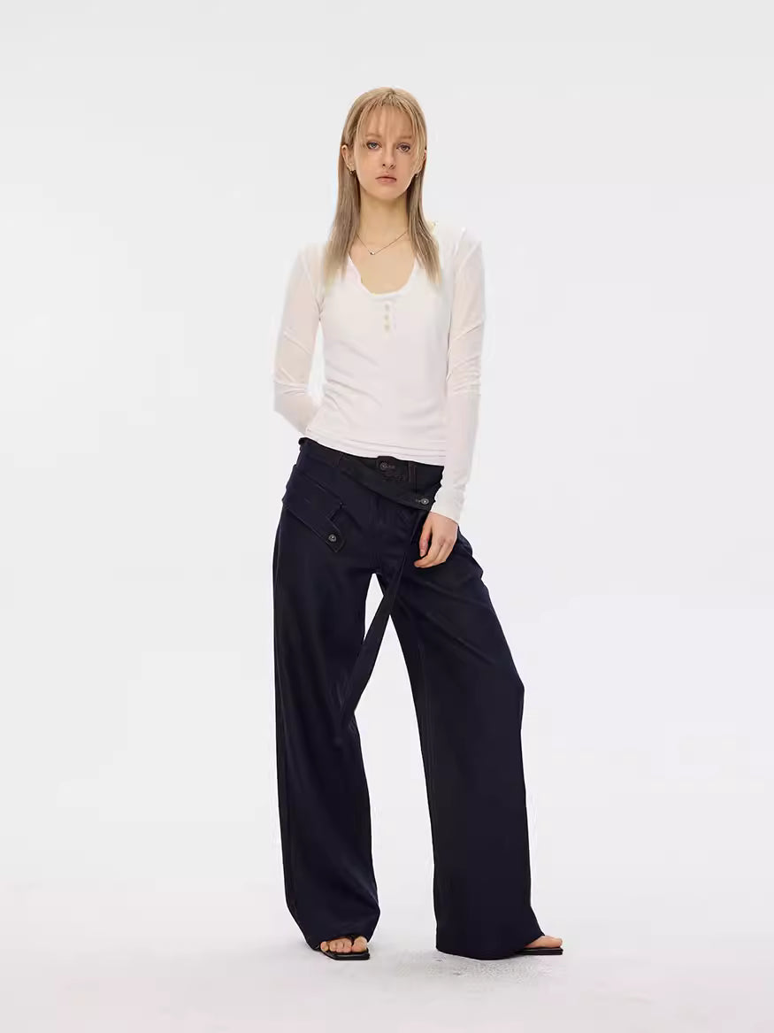 Asymmetric Wrap Jeans