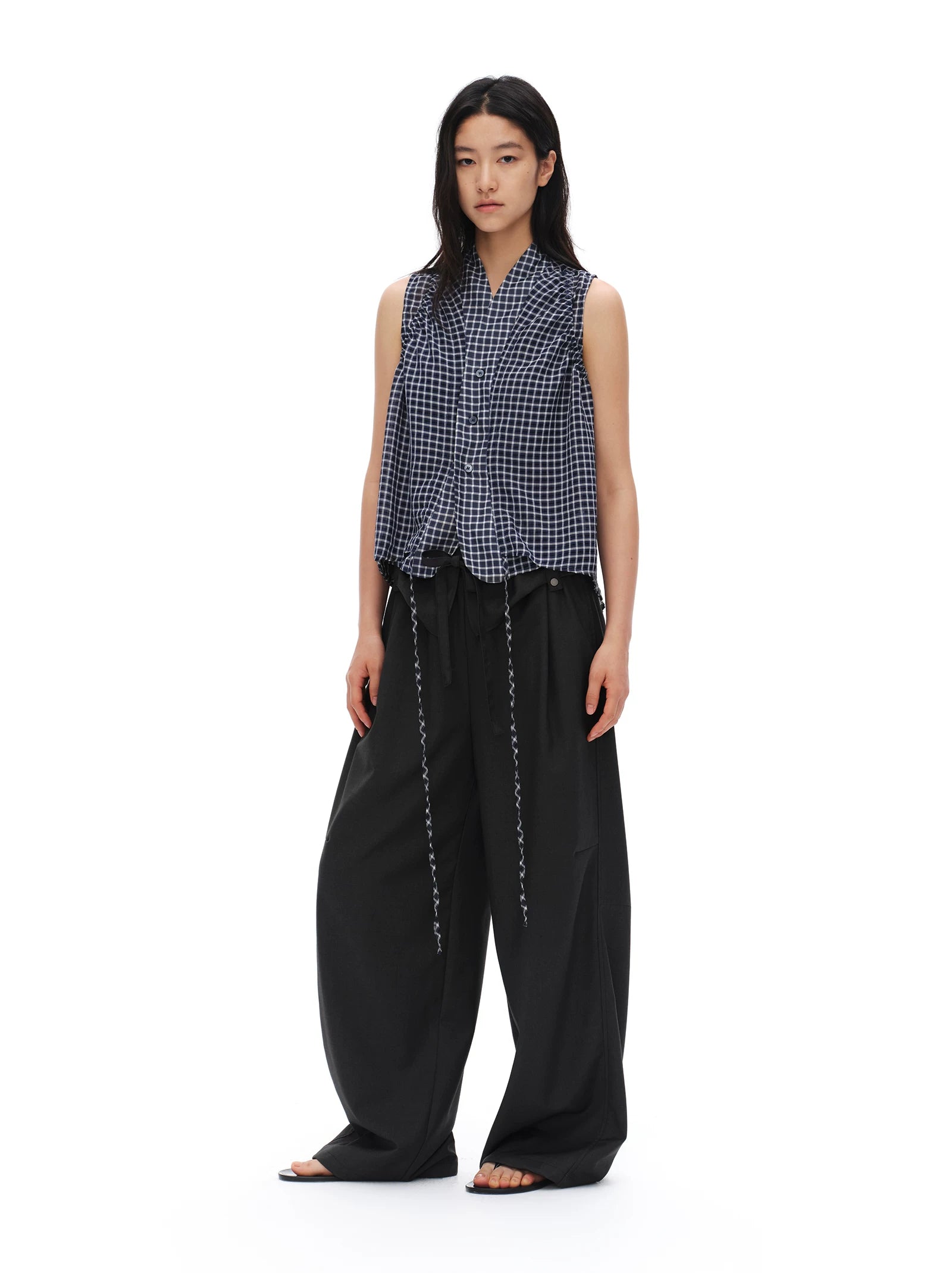 Rolled Tulip Waist Trousers