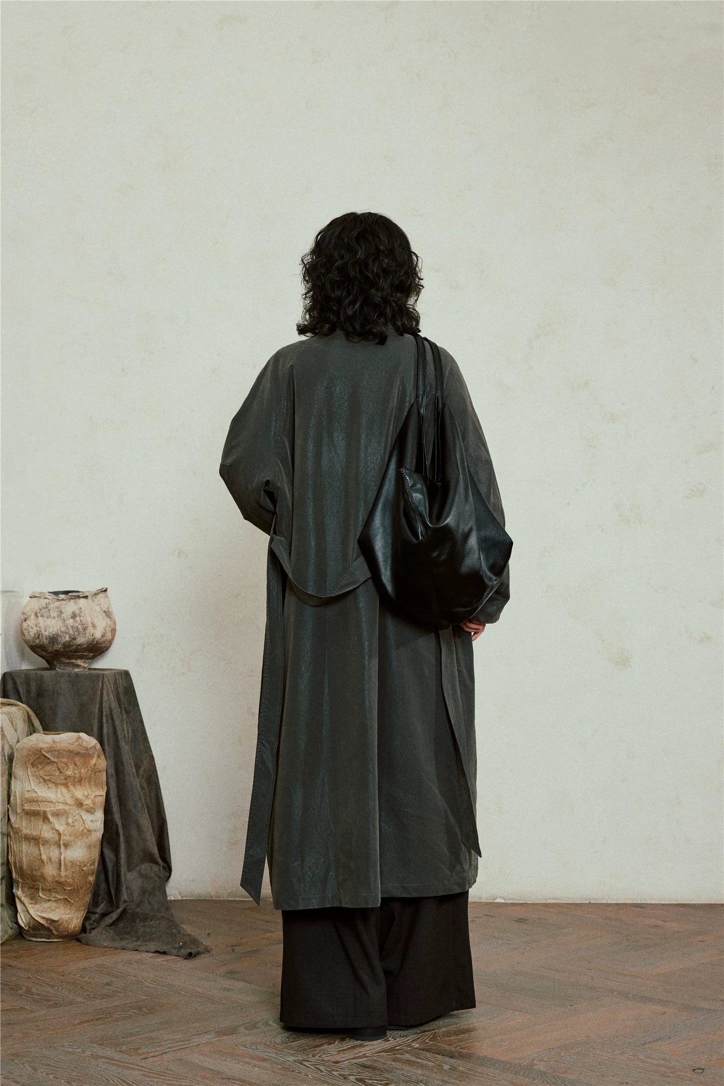 Nomad Matte Leather Trench Coat