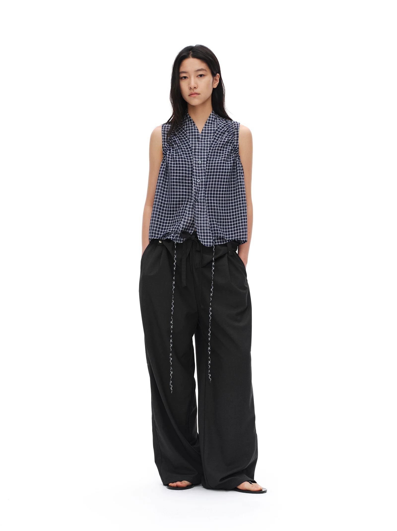Rolled Tulip Waist Trousers