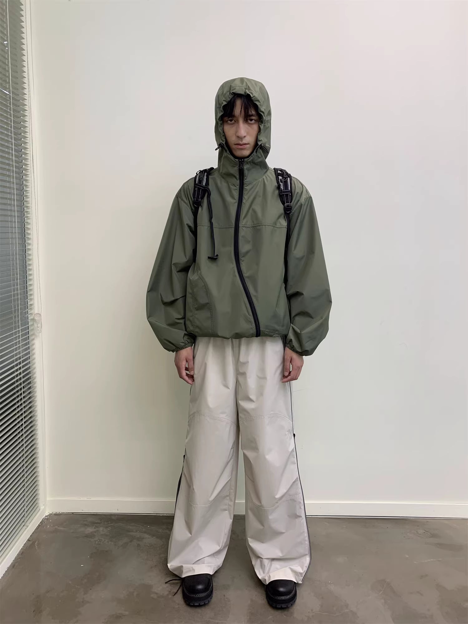 Technical Asymmetric Zip Windbreaker