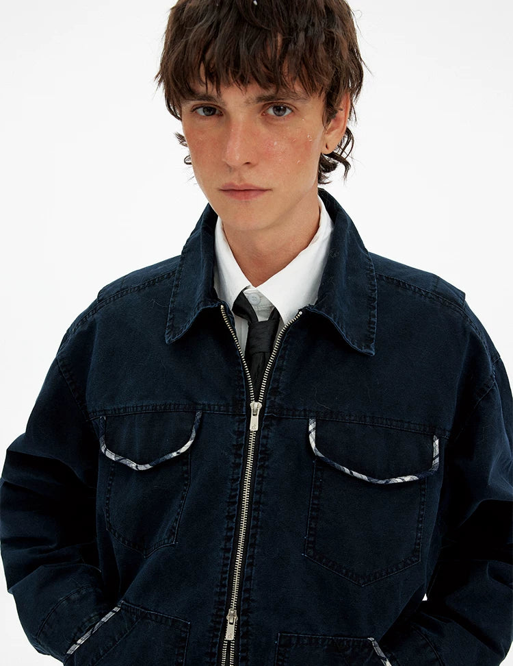 Contrast Trim Workwear Blouson